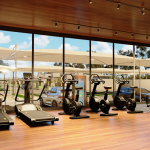 Academia vista estacionamento