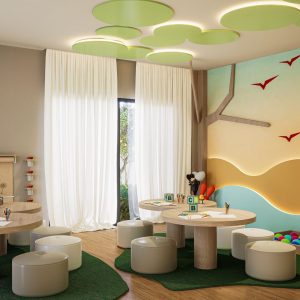 Brinquedoteca e sala de leitura