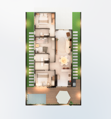 Planta baixa - Casa 3 suítes