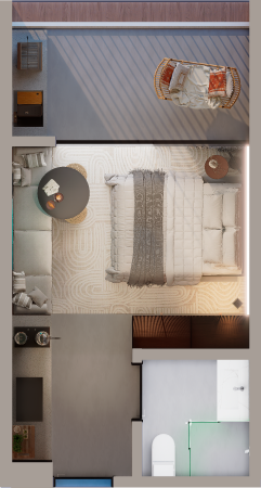 Planta Studio 1 dormitório